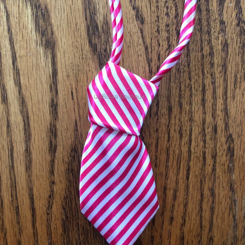 Pink & White Stripe Mini Tie - Stripe Prints   =PETS=  TY209  NWT Boutique
